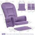 thumbnail image 2 of Lovote 5 in 1 Glider Rocker Replacement Cushions Set - Soft Thicken Velvet Rocking Chair Cushion with Ottoman Cover for Indoor Nursery Glider Rocking Chair, Purple, 2 of 8