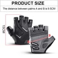 thumbnail image 2 of Guantes negros para dedos cortos para bicicleta estática, deportes al aire libre, absorción de impactos y transpirables, 2 of 6