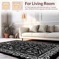 thumbnail image 2 of ODIKA 6'x9' Machine Washable Non-Slip Area Rug, Gothic Skull with Ornamental Filigree Accents High Traffic Rug, Black, 297425, 2 of 7