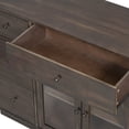 thumbnail image 4 of Christopher Knight Home 55.1" Large Storage Cabinet with 7 Drawers and 2 Glass Doors, Wood Frame, Dark Brown, 4 of 12