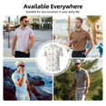 thumbnail image 5 of Honeii Rabbit And Flower print Polo Shirt, a classic short-sleeved, button-down golf shirt designed for menX-Large, 5 of 6