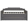 thumbnail image 6 of Twin Size Upholstered Solid Wood Daybed with Rails, Daybed Frame with Trundle and Three Drawers, Wooden Slats Support, No Box Spring Needed, Clean Lines Design to Any Place(Gray), 6 of 8