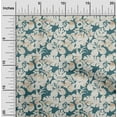 thumbnail image 2 of oneOone Silk Tabby Dark Teal Green Fabric Floral & Leaves Quilting Supplies Print Sewing Fabric By The Yard 42 Inch Wide, 2 of 6