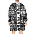 thumbnail image 2 of Baseball Terms Pattern Wearable Oversized Blanket,Wearable Blanket Hoodie for Adults,Cozy Hooded Blankets with Super Pockets,Super Warm Fuzzy Pullover for Women & Men, 2 of 6