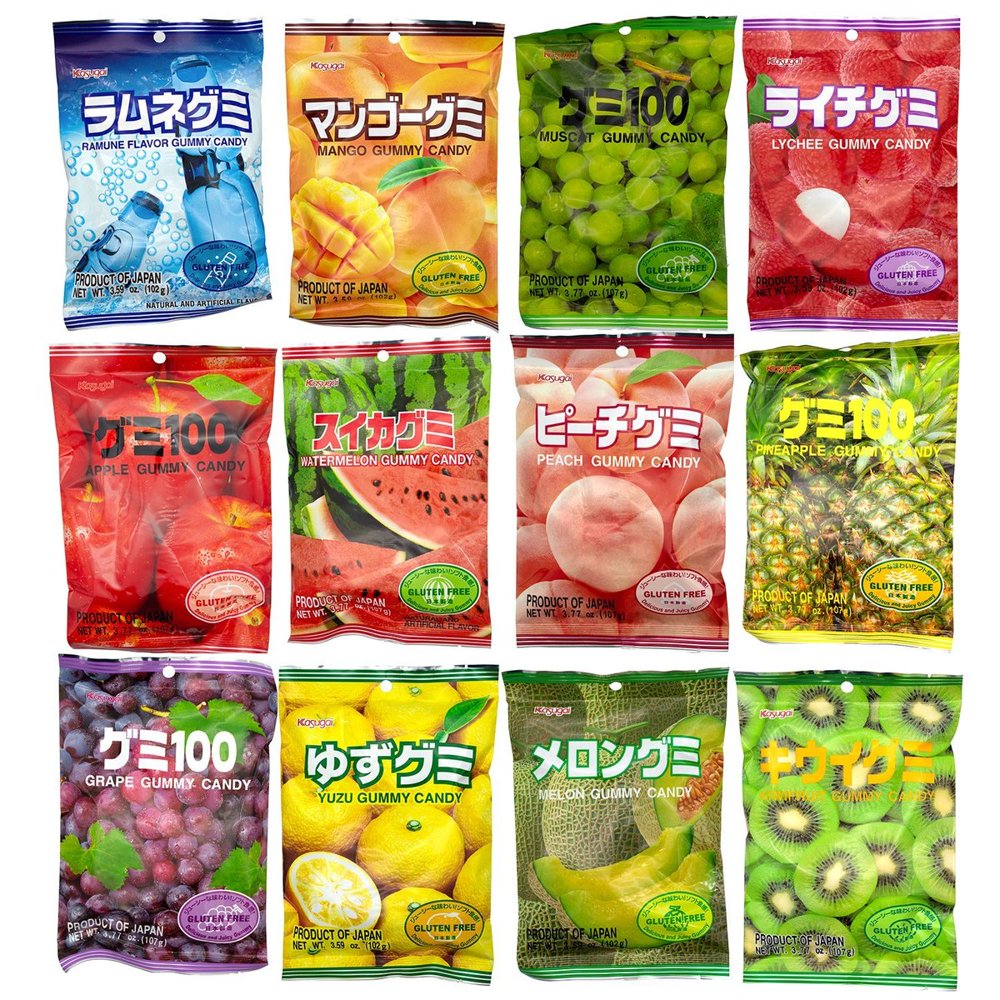 Kasugai Japan Fruity jelly Gummy Candy, 12 flavors available Seller's