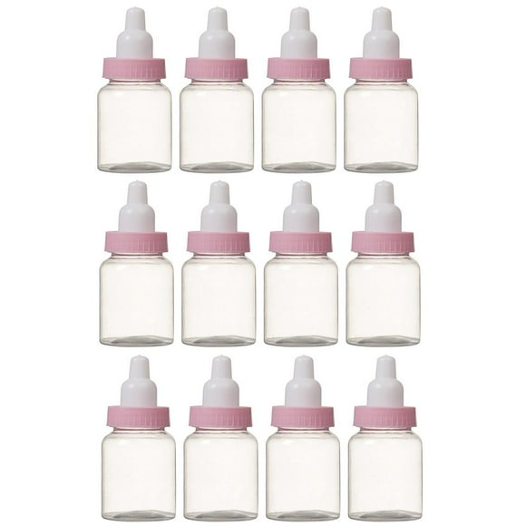 12 cajas de dulces para regalo de baby shower para bautizo, cumpleaños Rosado