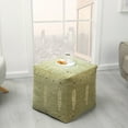thumbnail image 3 of Ox Bay Verona Square Sage Green Geometric Indoor Pouf Ottoman, 18"H x 18"W, 3 of 8