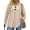 Khaki, variant on WellSize Hoodies for Women Plus Size Long Sleeve Lightweight Sweatshirts Button Tunic Fall Tops V Neck Pullover