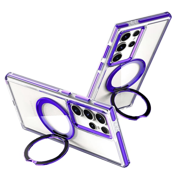 Clear Magnetic Case for Samsung Galaxy S25 Ultra, Compatible with Magsafe Anti-Scratch Not-Yellowing Shockproof Bumper Minimalist Back Cover for Women Men, Purple
