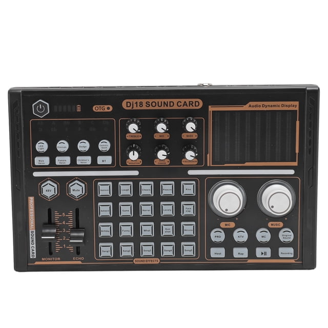 Sound Mixer Board, DJ18 Live Sound Card Strong Stability For Singing