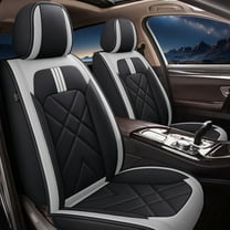 DIKSOAKR Car Seat Covers for Honda HR-V 2016-2025: 2 Front Seat Beathable Leather Automotive Seat Protectors - Gray