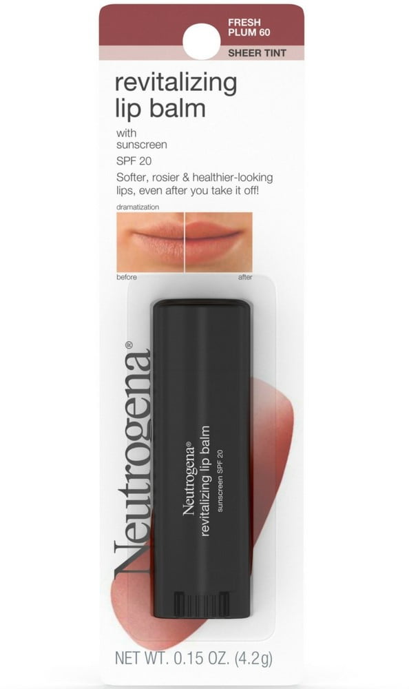 Neutrogena Revitalizing Lip Balm SPF 20, Fresh Plum [60], 0.15 oz (Pack