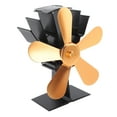thumbnail image 4 of Ventilador de estufa de leña alimentado por calor de 5 aspas, ventilador para hogar de funcionamiento silencioso con tablero de aislamiento térmico, termómetro Vertical estilo I dorado, 4 of 5