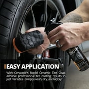 Cerakote Rapid Ceramic Tire Coat Kit, Long-Lasting Tire Shine with Foam Applicator Pad, 8 fl oz