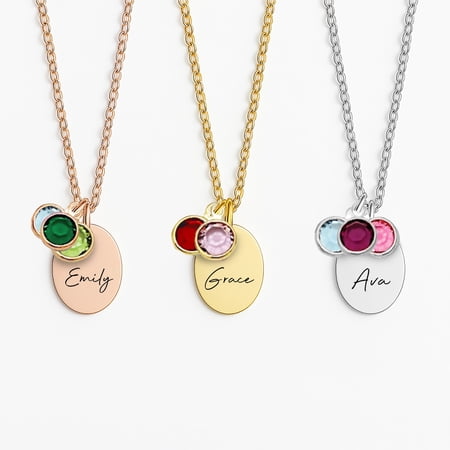 Custom Mom Grandma Name Necklace With Kids Birth Month Birthstones - Personalized Mom Gifts from Kids - Mama Jewelry with Custom Birth Stone Charms Mother Child Necklace - Mother s Day Gifts