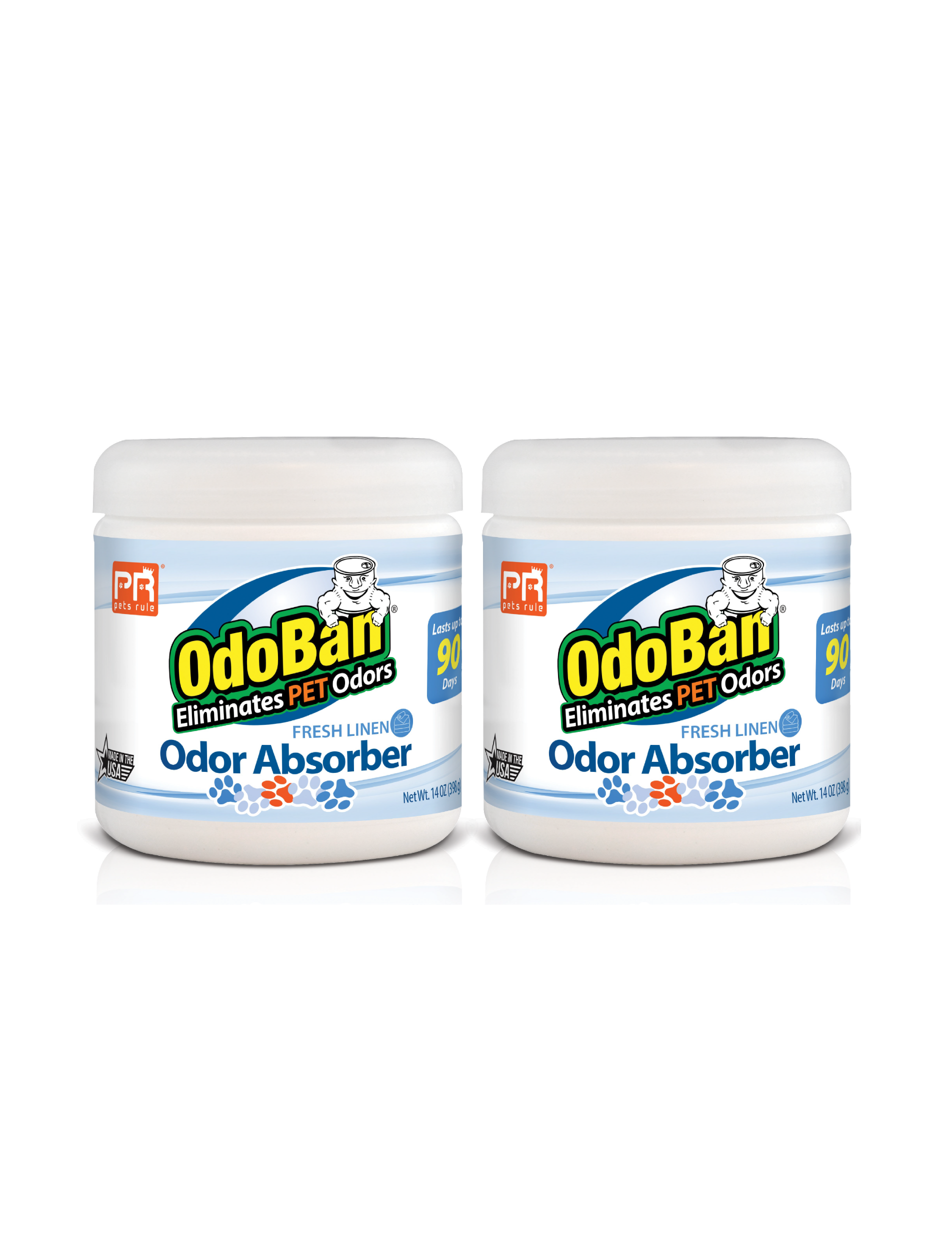 OdoBan Pets Rule Solid Odor Absorber Air Freshener, 14 Ounce Jar Each