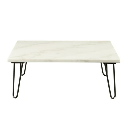 Acme Telestis Square Marble Top Coffee Table In And Gold Acme Telestis Square Marble Top Coffee Table In And Gold