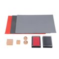 thumbnail image 1 of Kit de tampons en caoutchouc pour machine de gravure laser, 3 feuilles de tampons en caoutchouc A4, rouge et noir, 1 of 4