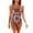 Brown, variant on Taqqpue Women's One Piece Swimsuits Tummy Control Bathing Suits Beach Vacation Outfits Adjustable Straps V Neck Halter Boho Twist Front Swimwear for Women