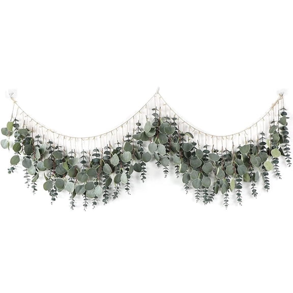 Eucalyptus Wall Decor,Happon Artificial Greenery Hanging Plants for Room Bedroom Farmhouse,Artificial Eucalyptus Natural Greenery Bedroom Decoration for Bedroom Kitchen Home Decorations