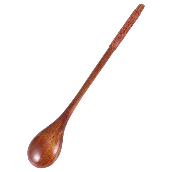 FOLOYORI 5Pcs Wooden Spoons Brown Bamboo Tableware Spoon for Rice, Curry and Salad
