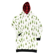 LazyOne Oversized Hoodie Sweatshirt, Comfortable Loungewear, Forest (Evergreen Plaid, L/XL)
