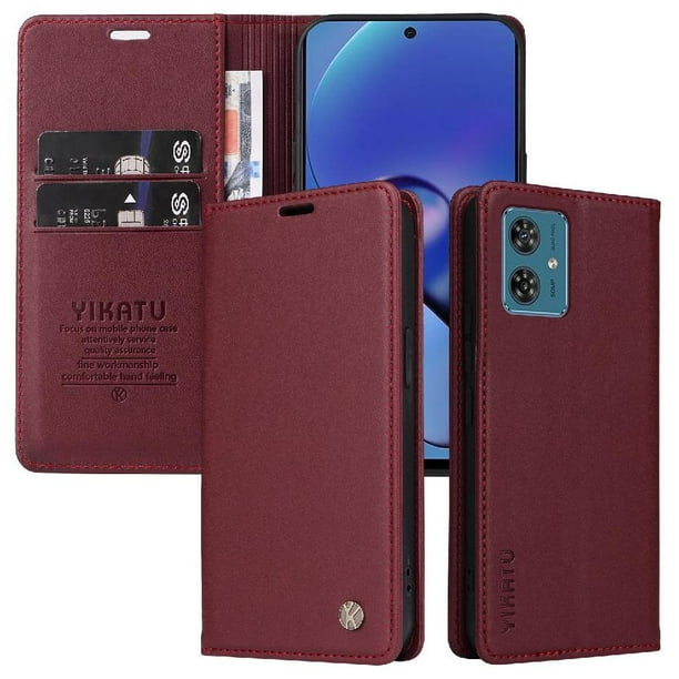 Funda para Motorola MOTO G54 Estuche de Cuero PU Tipo Cartera con Ranuras para Tarjetas y Cierre Magnético