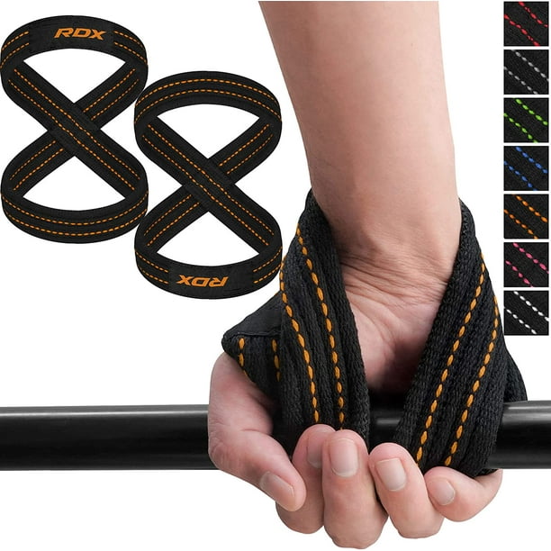 Rdx Weight Lifting Straps Figure 8 Anti Slip Strap With Cuffs Wrist Support For Gym Workout Deadlift Powerlifting Bodybuilding Weightlifting Fitness