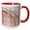 Red/White, variant on 3drose, Image of Large Copper Metallic Circles with Silver Circles, 11oz Two-tone Red Mug