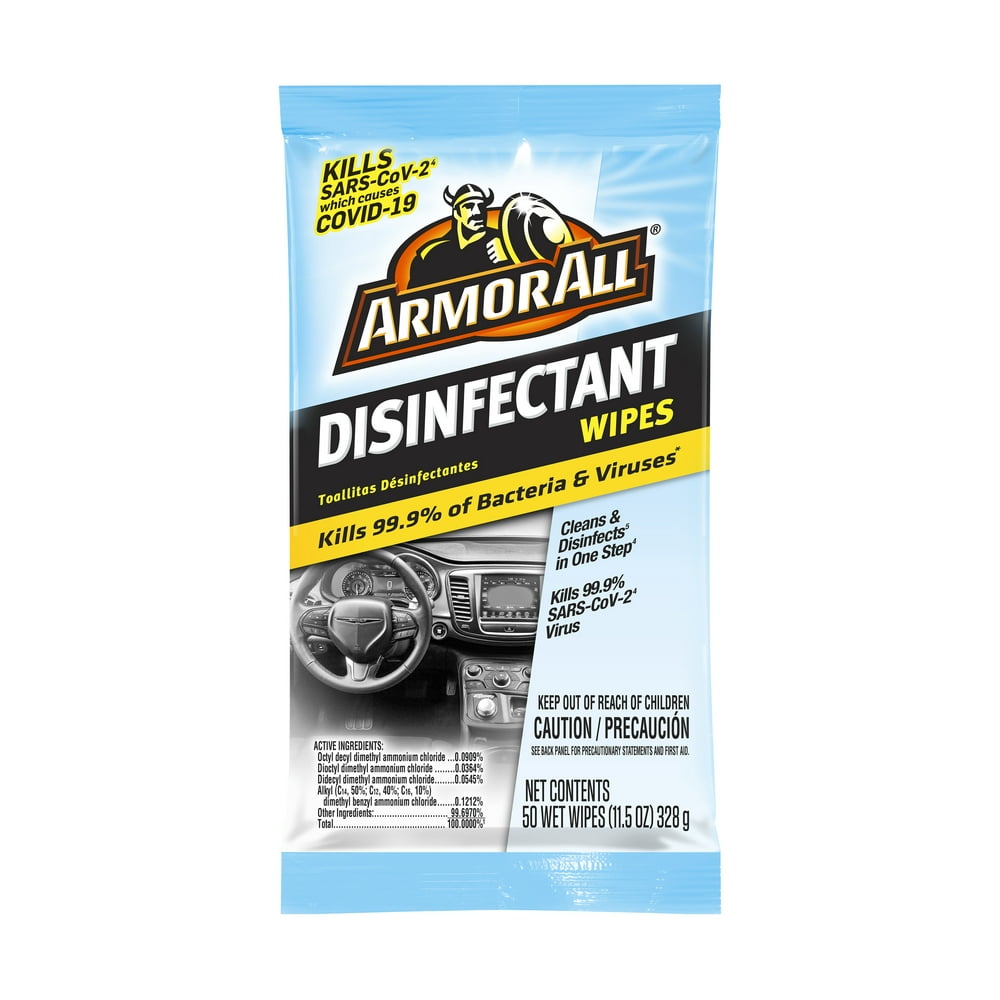 Armor All Disinfectant Car Cleaning Wipes, 50 Count