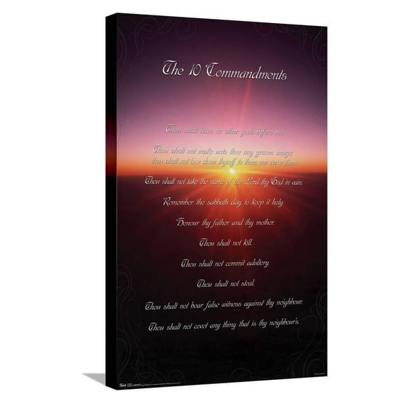 The 10 Commandments Canvas Wall Poster, 14.725" x 22.375"