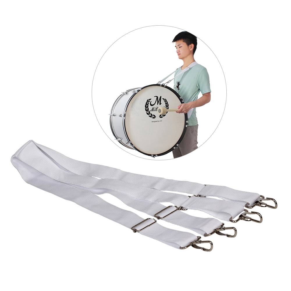 kesoto Snare Drum Carrier Bass Drum Shoulder Strap Harness Percussion Instrument Belt White