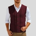 thumbnail image 2 of RMGVDSD Men's Sweater Vests V Neck Sleeveless Knitted Cardigan Vest Comfortable Button Sweater Vest Casual Pullover Fall Outwear Stylish Sweaters, 2 of 4