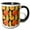 Black/White, variant on 3drose, Big Orange Pumpkins and Corn on the Cob Pattern, 11oz Magic Transforming Mug