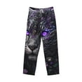 thumbnail image 2 of Vsdgher Purple-Eyed Floral Leopard Print Mens Pajama Pants Sleep & Lounge Pants, PJ Bottoms With elastic waistb and Pockets, 2 of 5