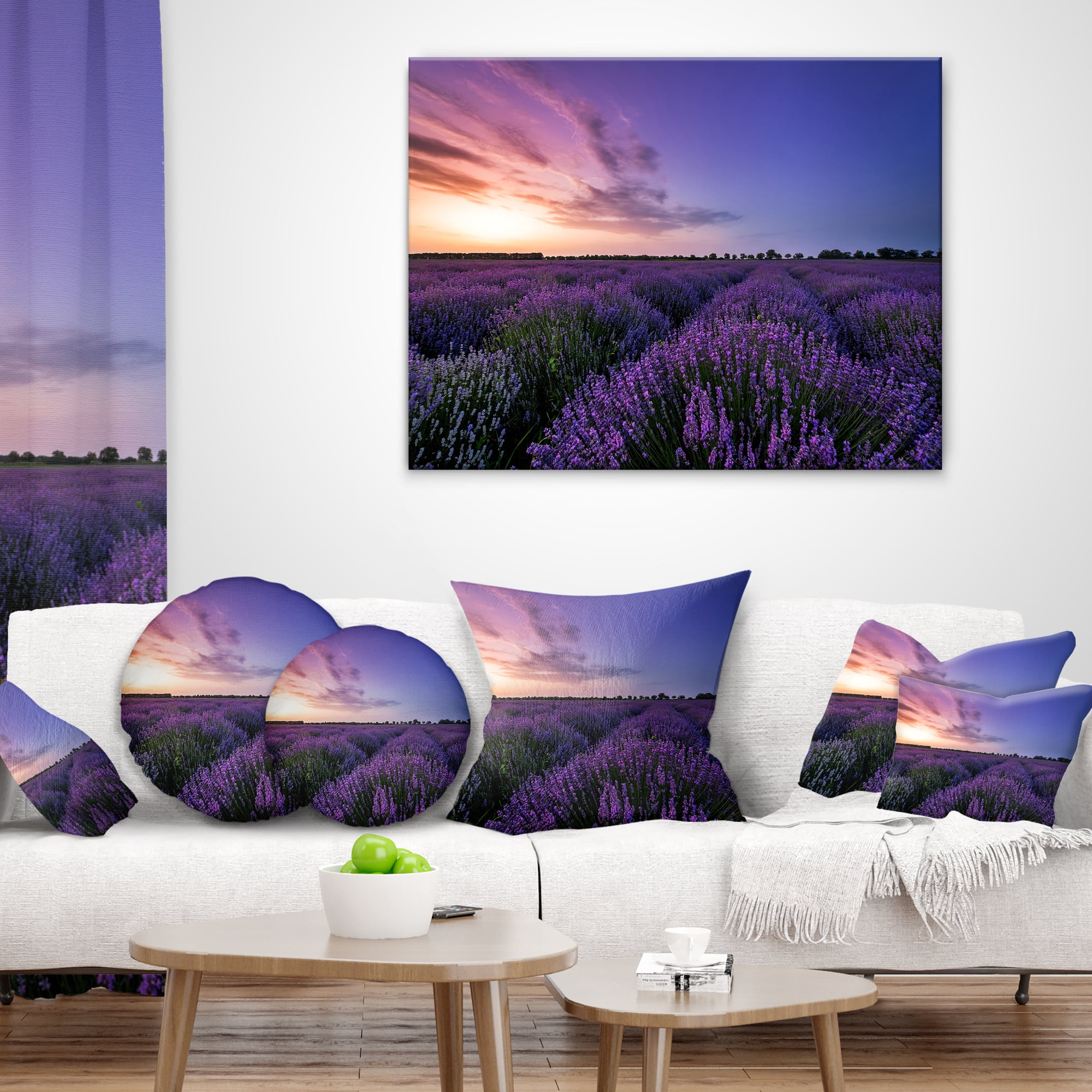 Designart 12" x 20" Purple Polyester Throw Pillow
