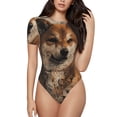 thumbnail image 2 of Goofa Vintage Shiba Inu Art Printed Women Rash Guard Short Sleeve,Tummy control Swimsuit Surfing Swimsuit Bathing Suit One Piece Swimsuit UPF 50-X-Large, 2 of 9