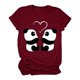 thumbnail image 4 of Camiseta estampada de manga corta con estampado de animales para mujer, cuello redondo, informal, suelta, blusas, camisas, túnicas Pompotops hkajfhjk462473, 4 of 5