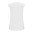 thumbnail image 6 of Plebaso Women's Casual Summer Tops Cap Sleeve T Shirts Crew Neck Loose Side Split Tee Womens Clothes, 6 of 7