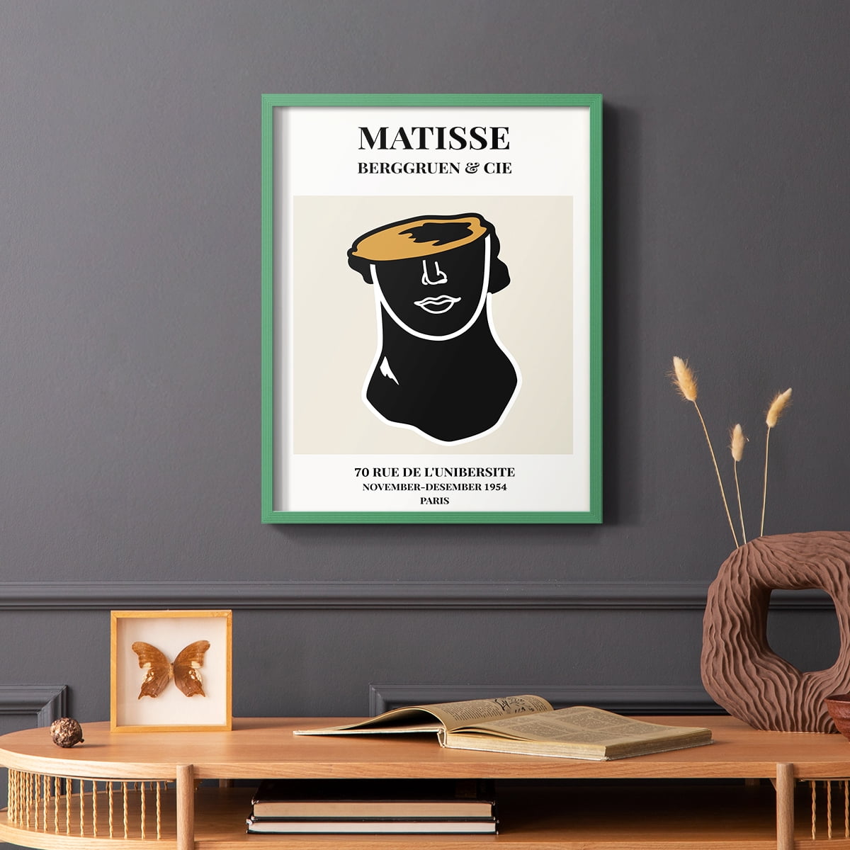 Matisse CXXII Framed Print in Green Solid Wood 16 x 20 Framed Print