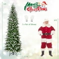 thumbnail image 3 of Costway 9 FT Flocked Christmas Tree with 1310 PE PVC Branch Tips 470 Warm White LED Lights, 3 of 10