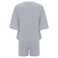 thumbnail image 6 of GILIGEGE 2 Piece Sets for Women Womens Sets Two Piece Set Summer Outfits 2 Piece Pajama 3/4 Sleeve Oversized Tshirts Elastic Waist Short Summer Lounge Sets Grey Xxl, 6 of 9