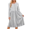 thumbnail image 3 of Noric Women's Crew Neck Long Sleeve Midi Dresses Casual with Pockets Floral Print Relaxed Fit Dresses for Daily Outdoor Holiday Casual, 3 of 8