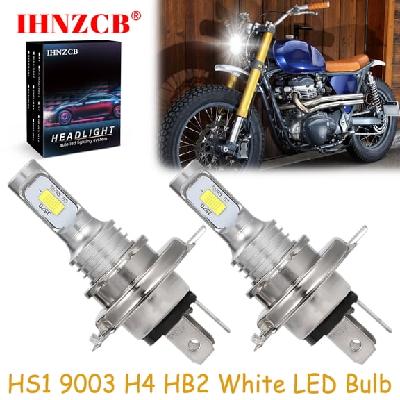 IHNZCB for Kawasaki W650 Z650 Z125 Pro - 2X HS1 9003 H4 HB2 LED Headlights Bulb 50W White YTB,Motorcycle Light,Y73