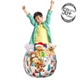 thumbnail image 3 of Christmas Tree Storage Toy Bag Chair, Colorful Repetitive Pattern of Xmas Noel Items Abstract Design, Stuffed Animal Organizer Washable Bag, Small Size, Champagne and Multicolor, by Ambesonne, 3 of 3