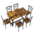 thumbnail image 6 of 7 Piece Dining Table Set for 6 People, Farmhouse Rustic Kitchen Table Set with 6 Chairs  for Kitchen, Dining Room, Living Room, 6 of 8