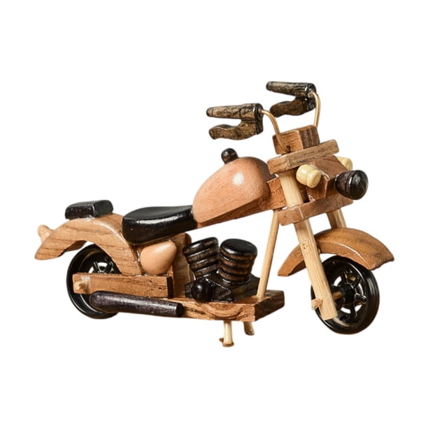 Modelo de motocicleta de madera, diseño retro, ideal como regalo, coleccionable, escultura de motocicleta. 16CMX3CMX10CM