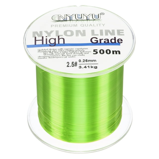Uxcell 547Yard 8Lb Fluorocarbon Coated Monofilament Nylon Fishing Line Light Yellow