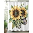 thumbnail image 2 of Fsddascl Summer Sunflower Shower Curtain Set - Extra Long 72" x 96" Washable Bathtub Curtain with 12 Hooks, Blooming Spring Floral Leaf Waterproof Fabric Stall Shower Curtains for Bathroom/Bathtub, 2 of 6