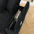 thumbnail image 2 of Luxury Black Corduroy Sofa with Space-Saving L-Shaped Design, Adjustable Left/Right Recliner, Storage & Cup Holders for Modern Living Rooms & Bedrooms, 2 of 9